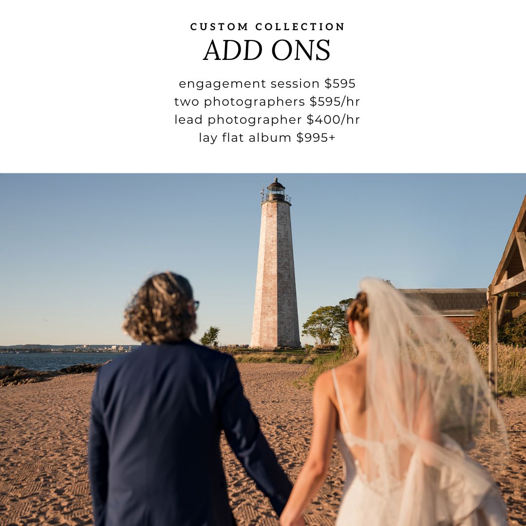 Connecticut wedding photographer price list 